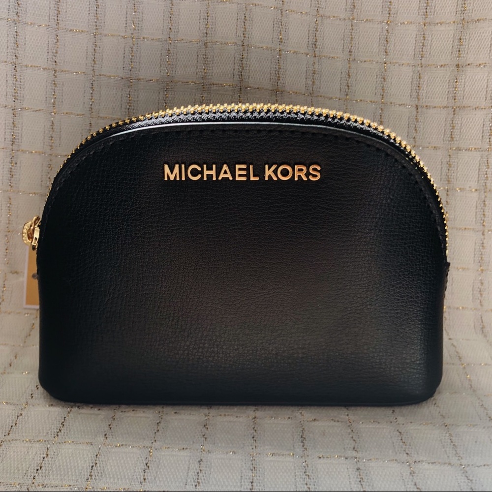 Michael Kors Black Leather Travel Pouch
